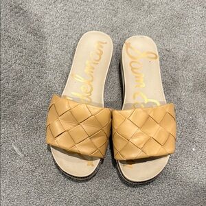 Sam Edelman Tan Woven Slide Sandals